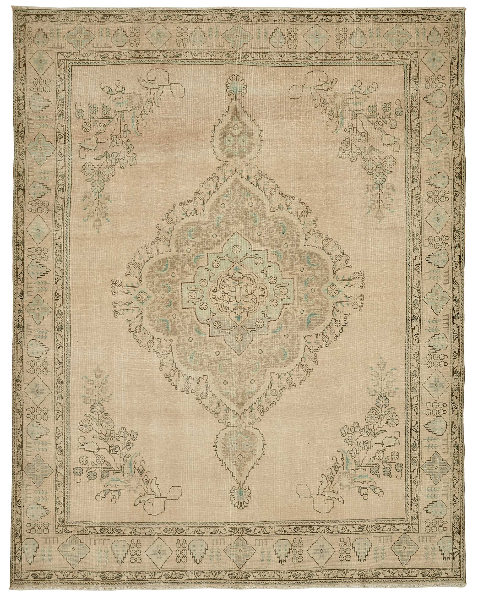 9x13 Hand-knotted Vintage Rug - 49455