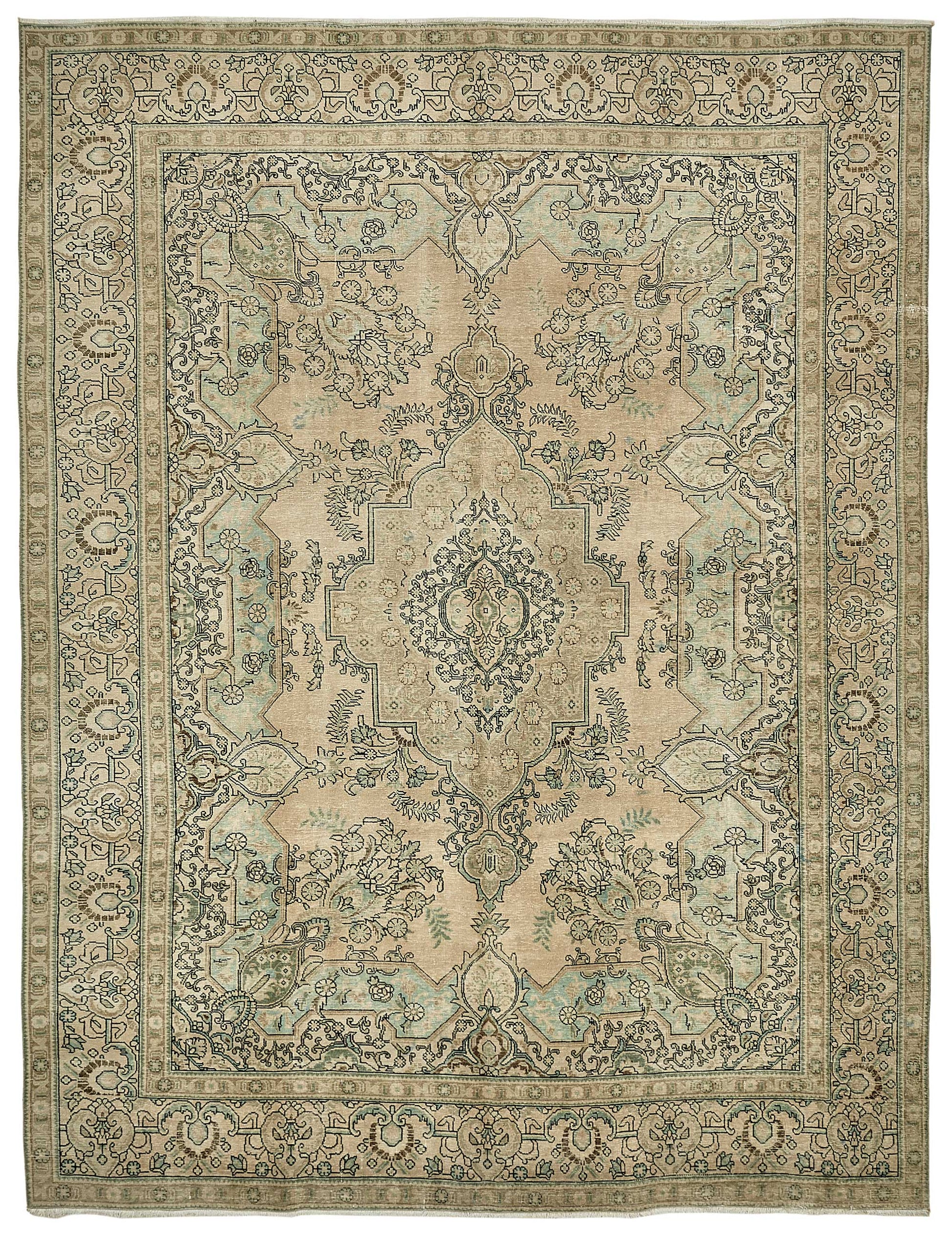 10x13 Beige Vintage Large Area Rug - 49465