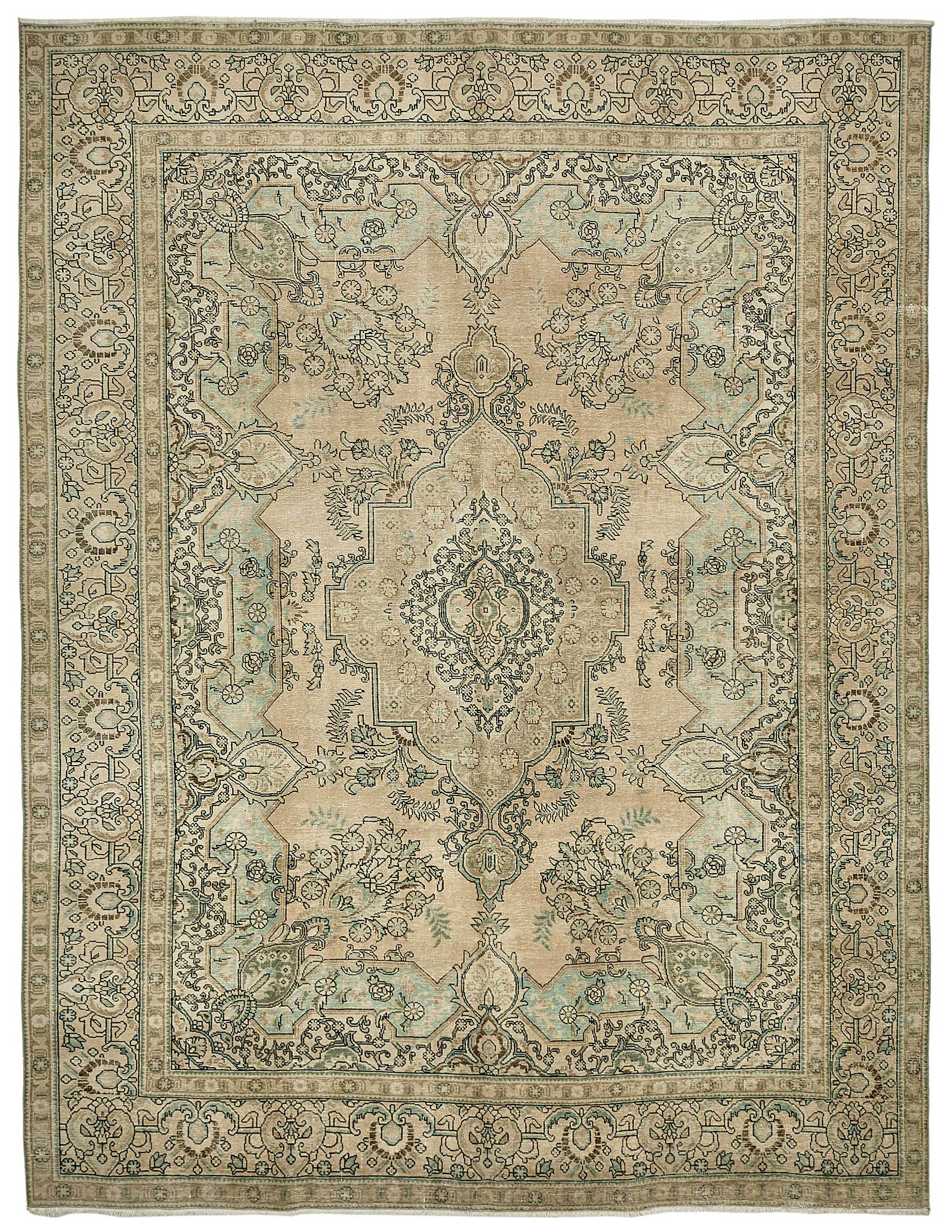 10x13 Beige Vintage Large Area Rug - 49465