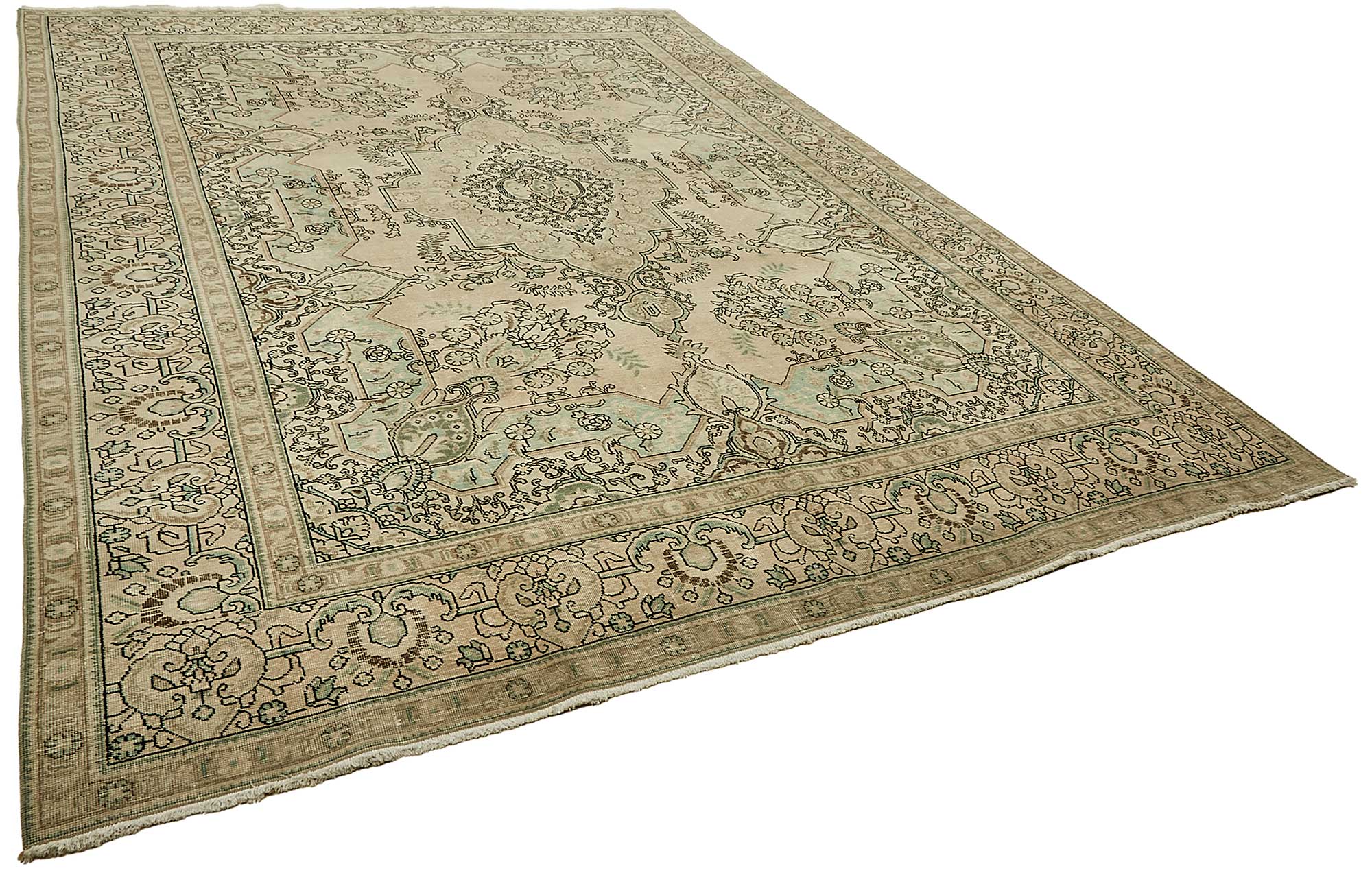 10x13 Beige Vintage Large Area Rug - 49465