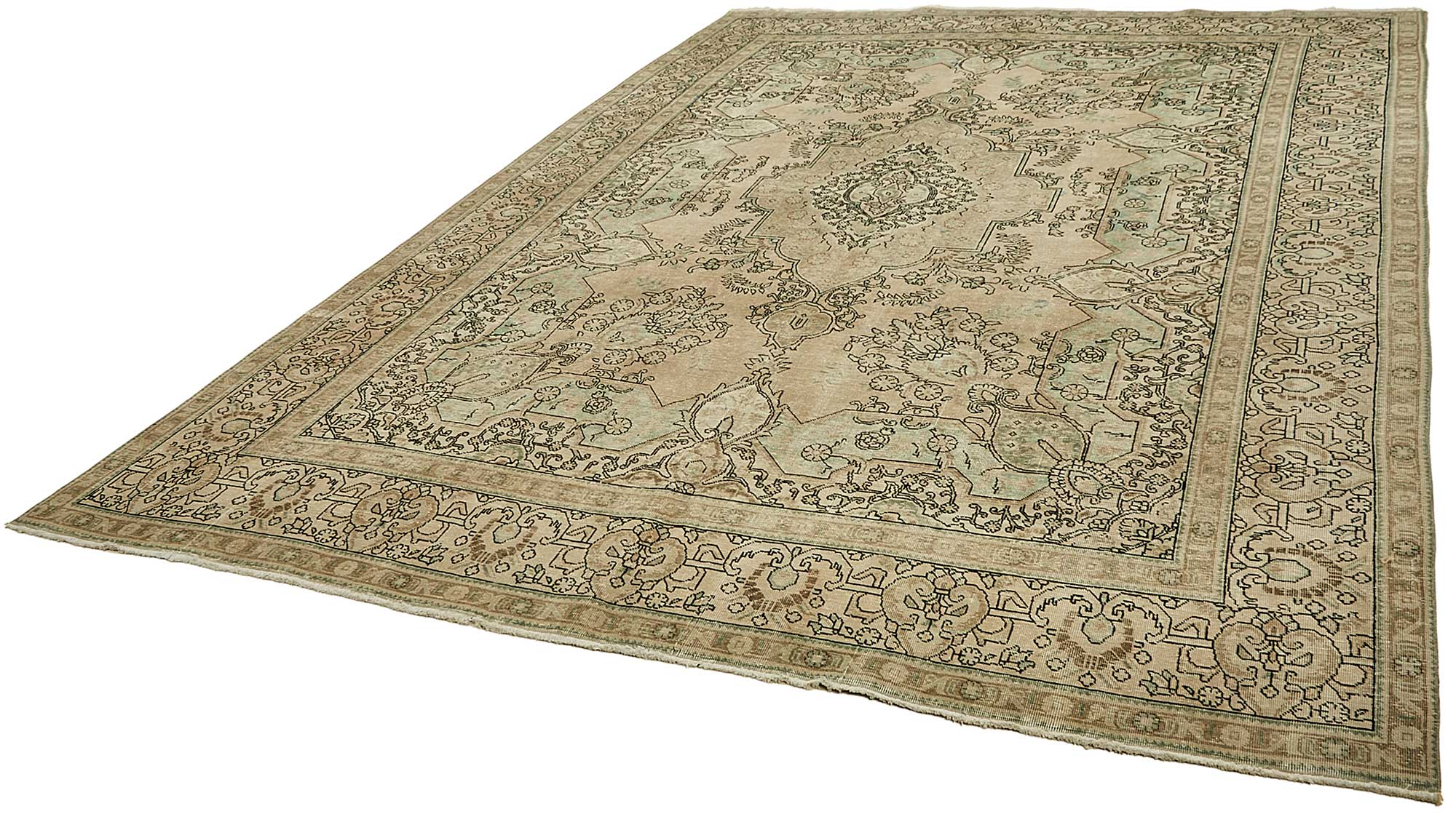 10x13 Beige Vintage Large Area Rug - 49465