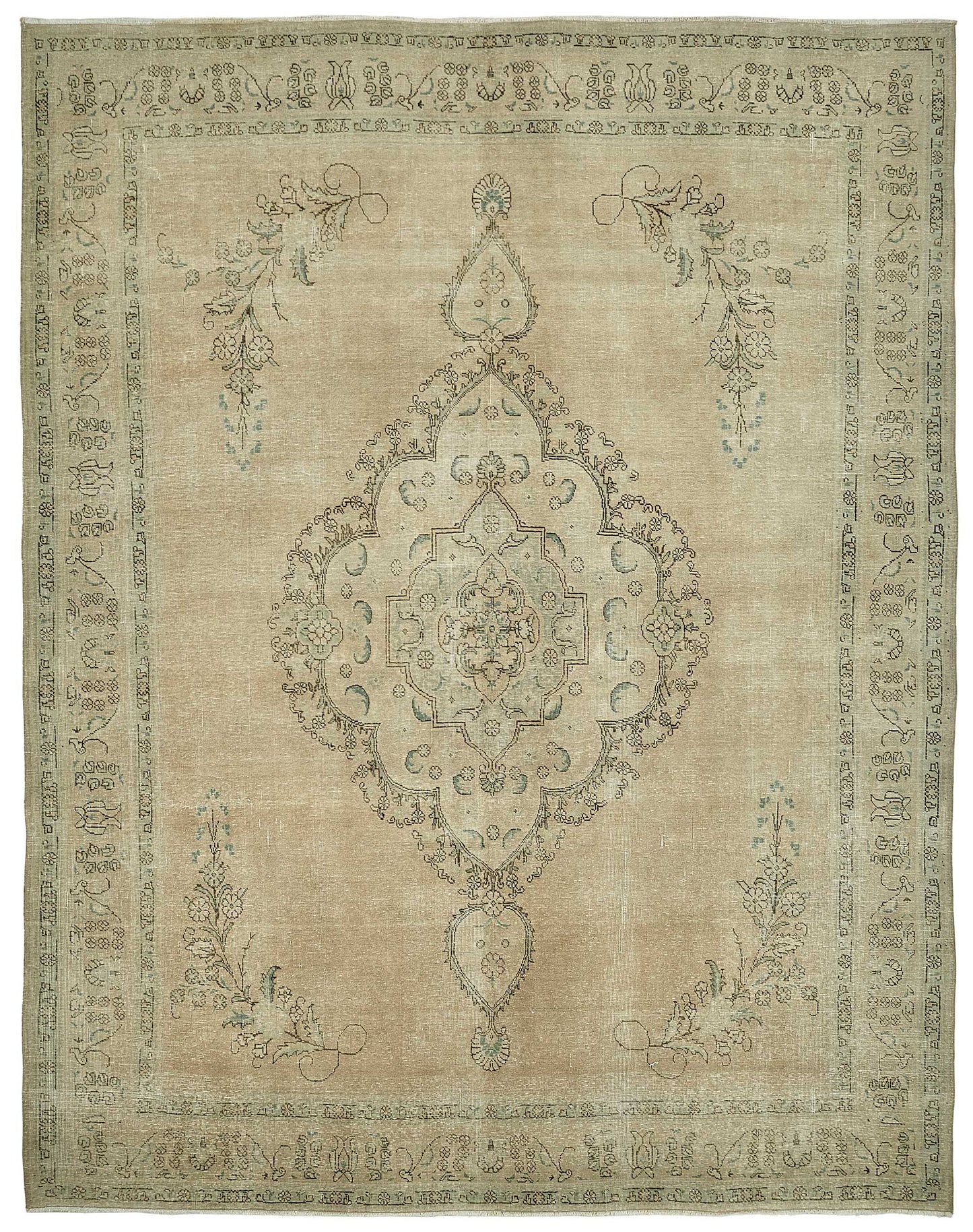 10x13 Beige Vintage Large Area Rug - 49466