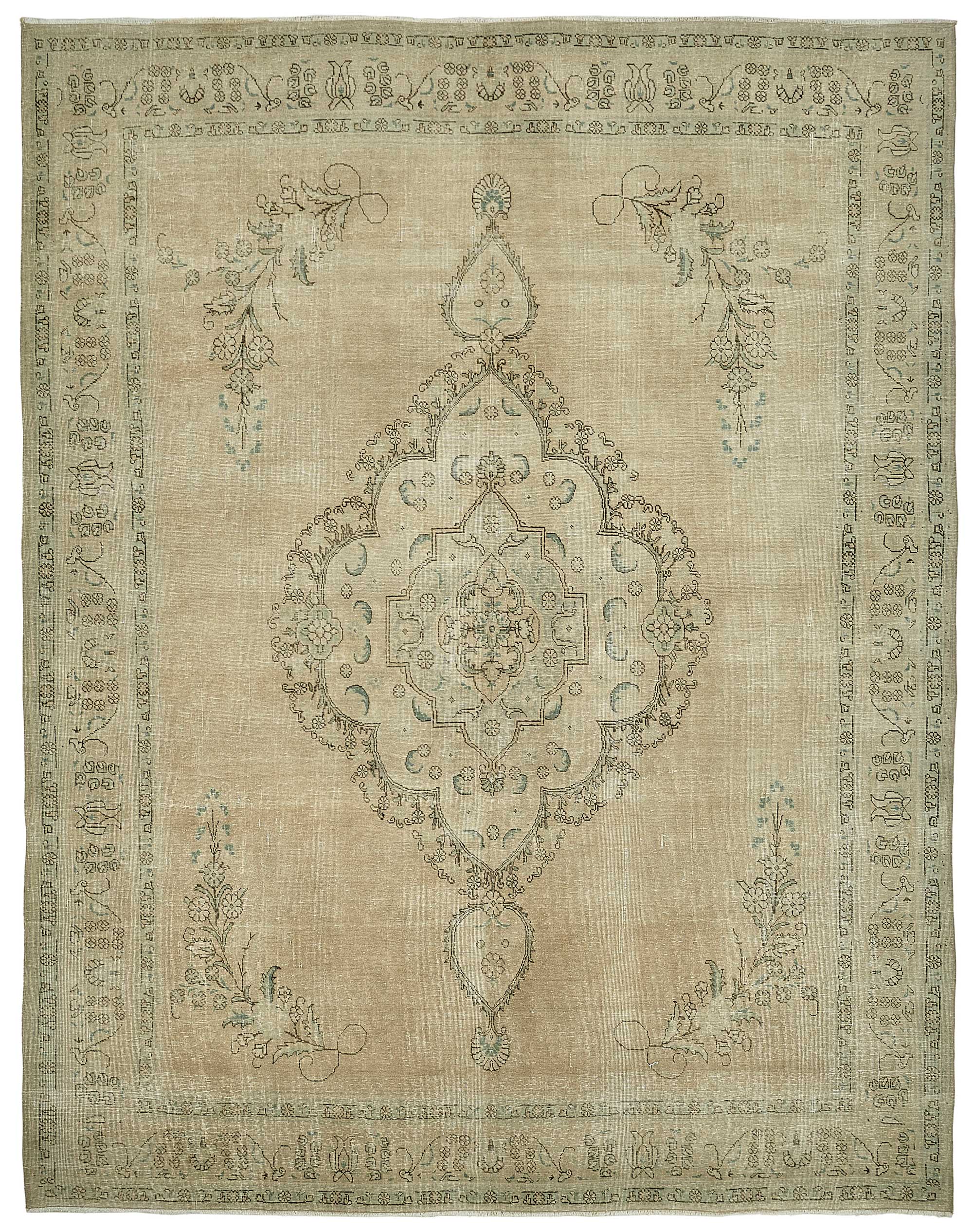 10x13 Beige Vintage Large Area Rug - 49466