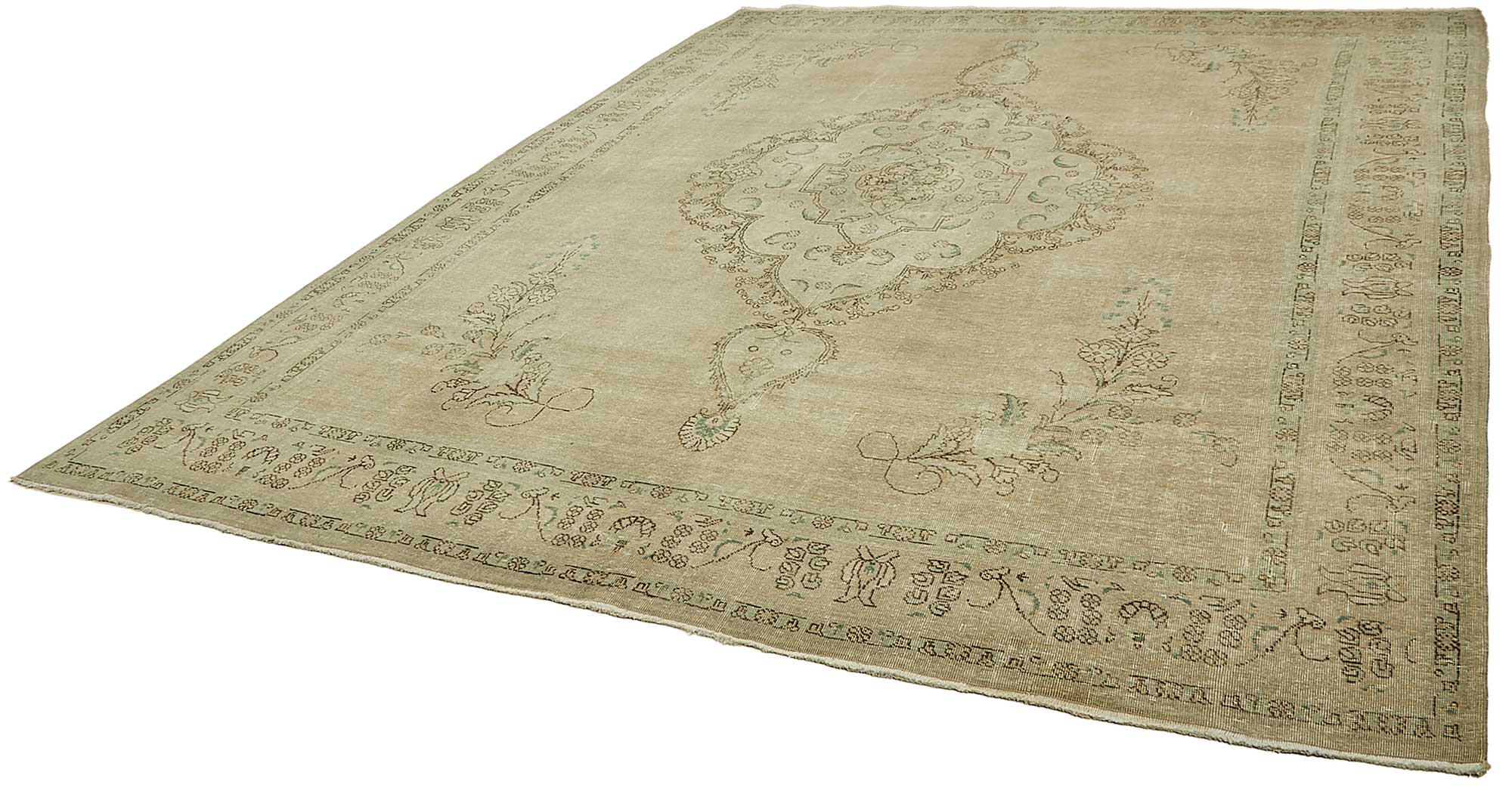 10x13 Beige Vintage Large Area Rug - 49466