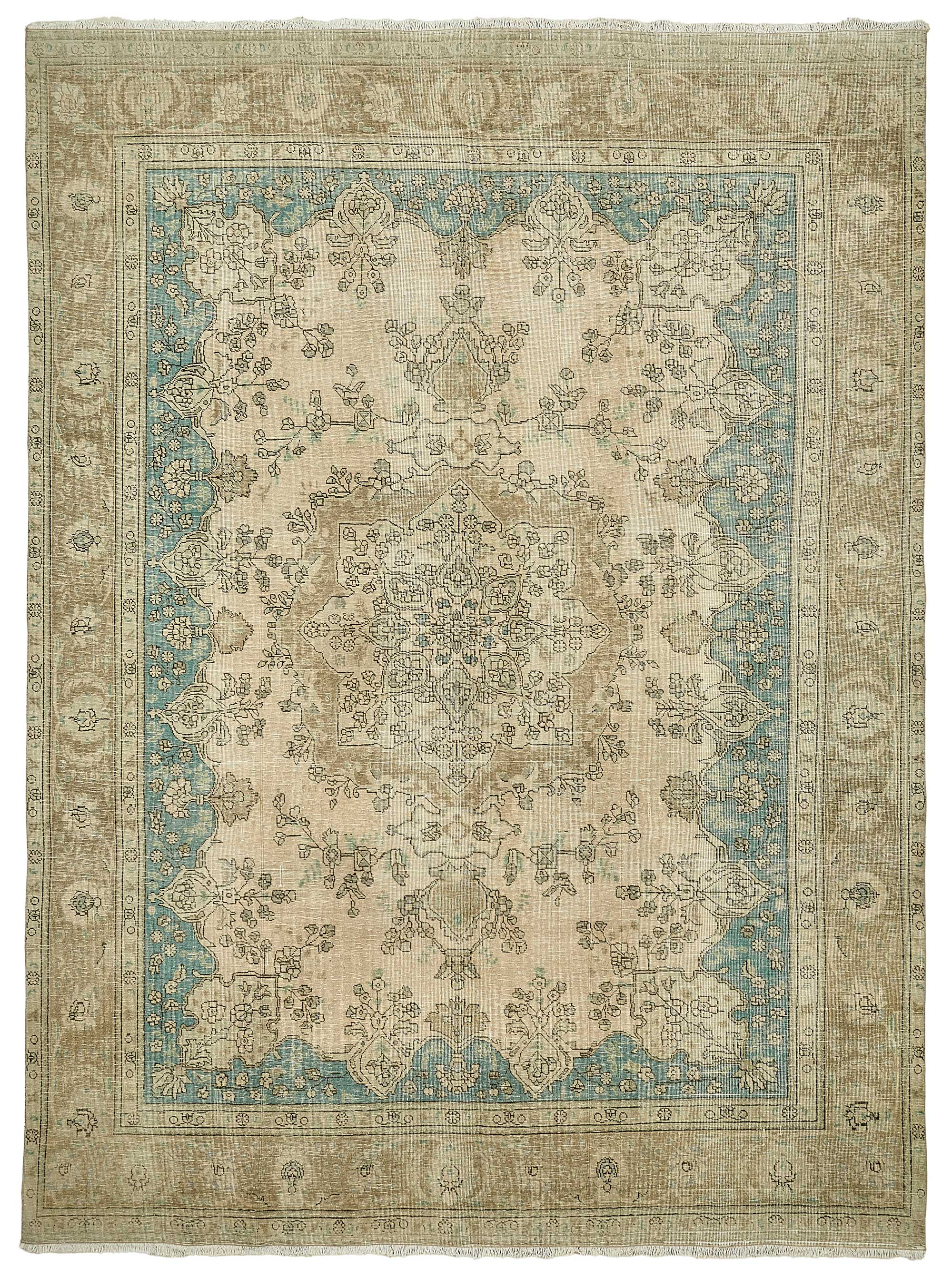 10x12 Beige Vintage Large Area Rug - 49467