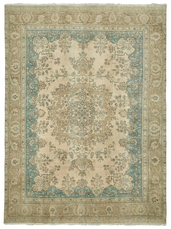 10x12 Beige Vintage Large Area Rug - 49467