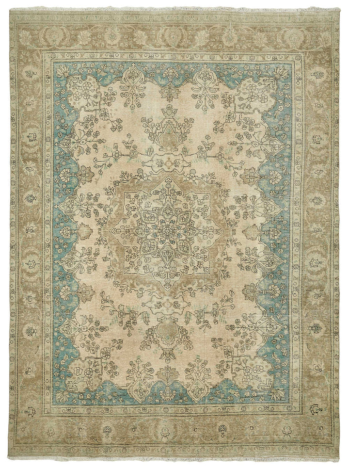 10x12 Beige Vintage Large Area Rug - 49467