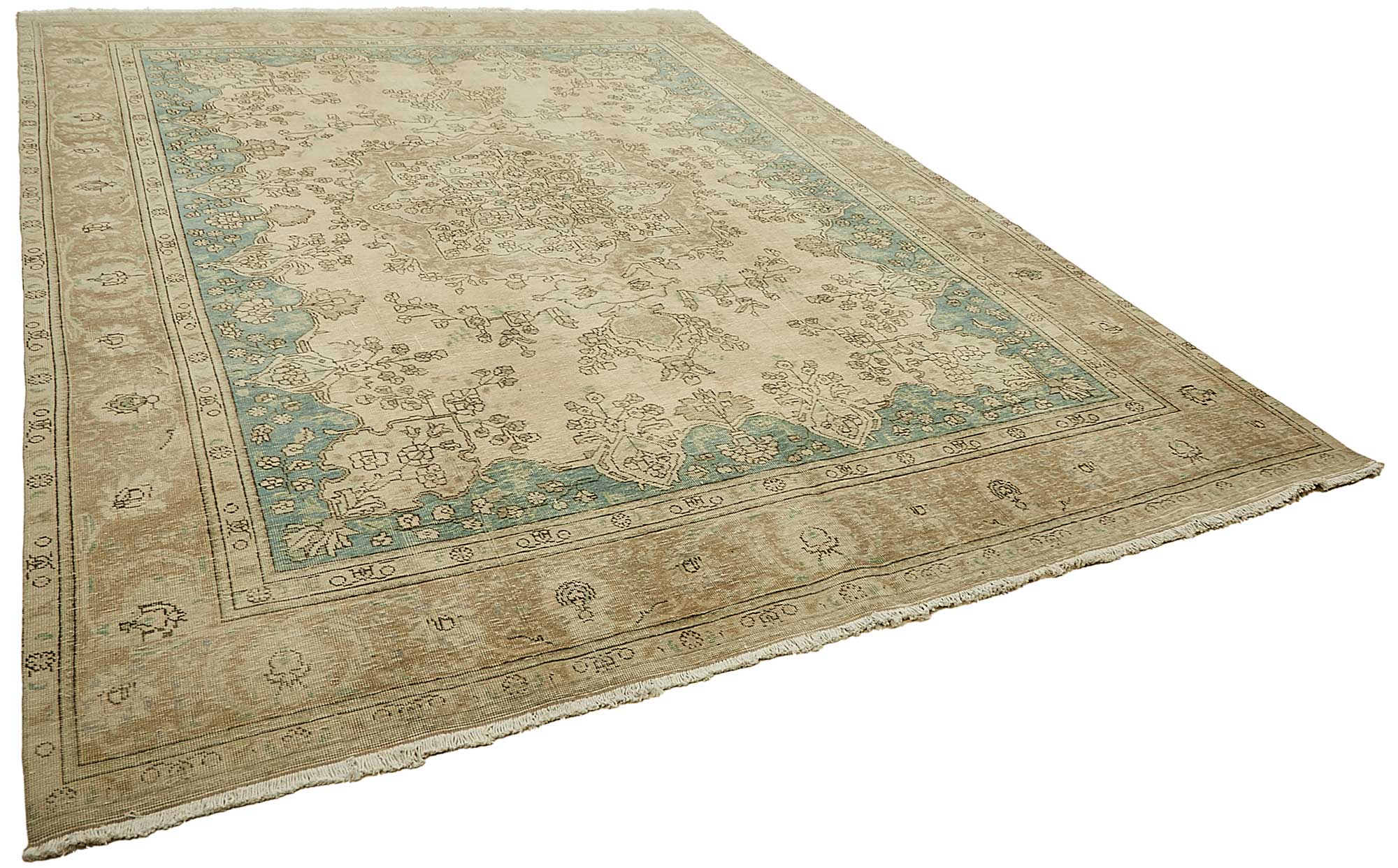 10x12 Beige Vintage Large Area Rug - 49467