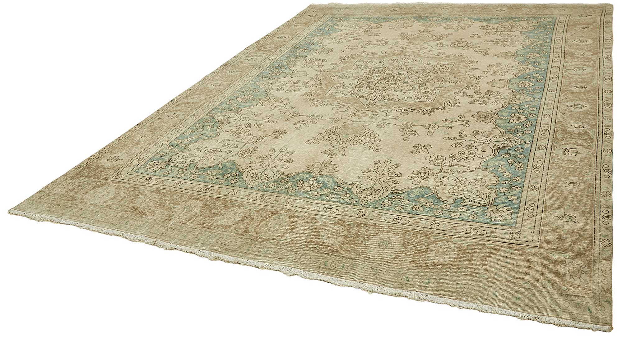 10x12 Beige Vintage Large Area Rug - 49467