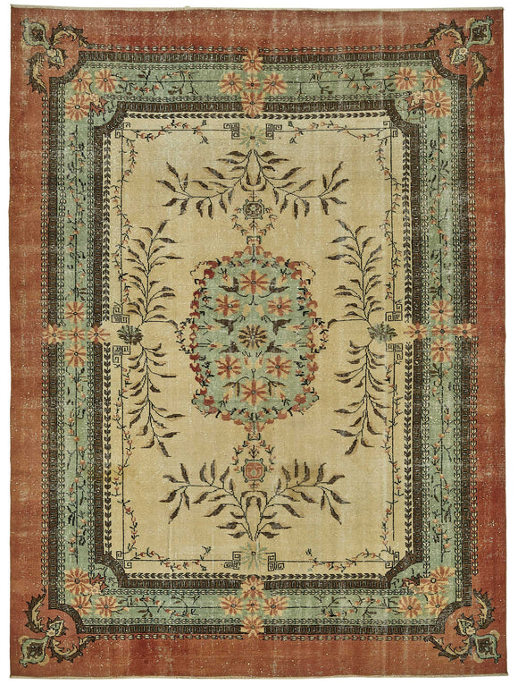8x10 Hand-Knotted Turkish Vintage Rug - 49485