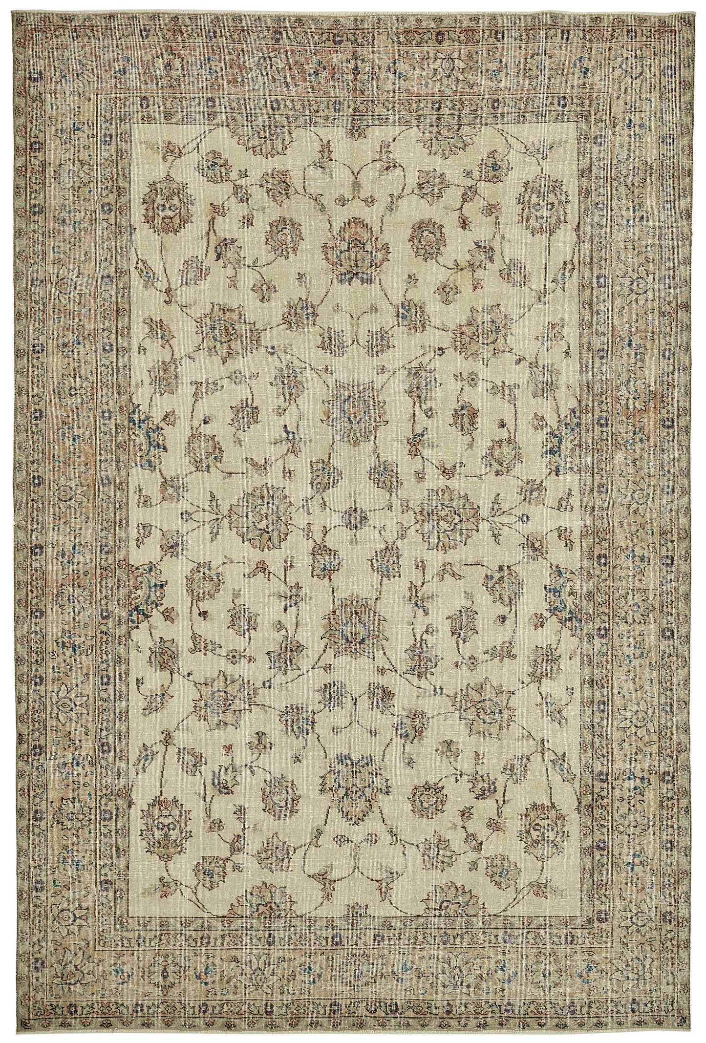 7x10 Hand-Knotted Turkish Vintage Rug - 49617