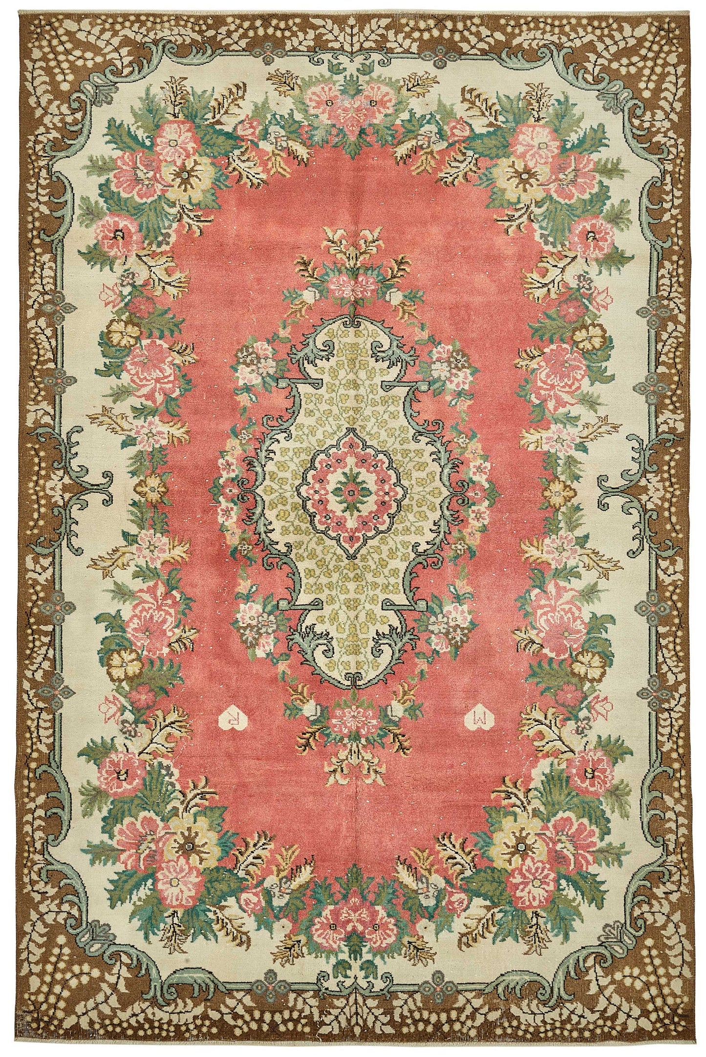 7x10 Hand-Knotted Turkish Vintage Rug - 49648