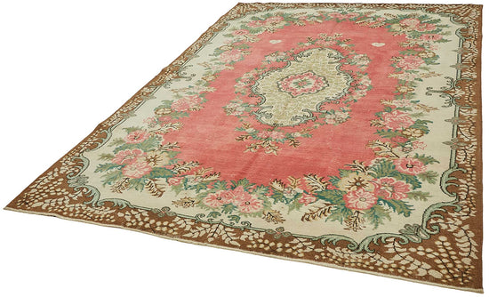 7x10 Hand-Knotted Turkish Vintage Rug - 49648