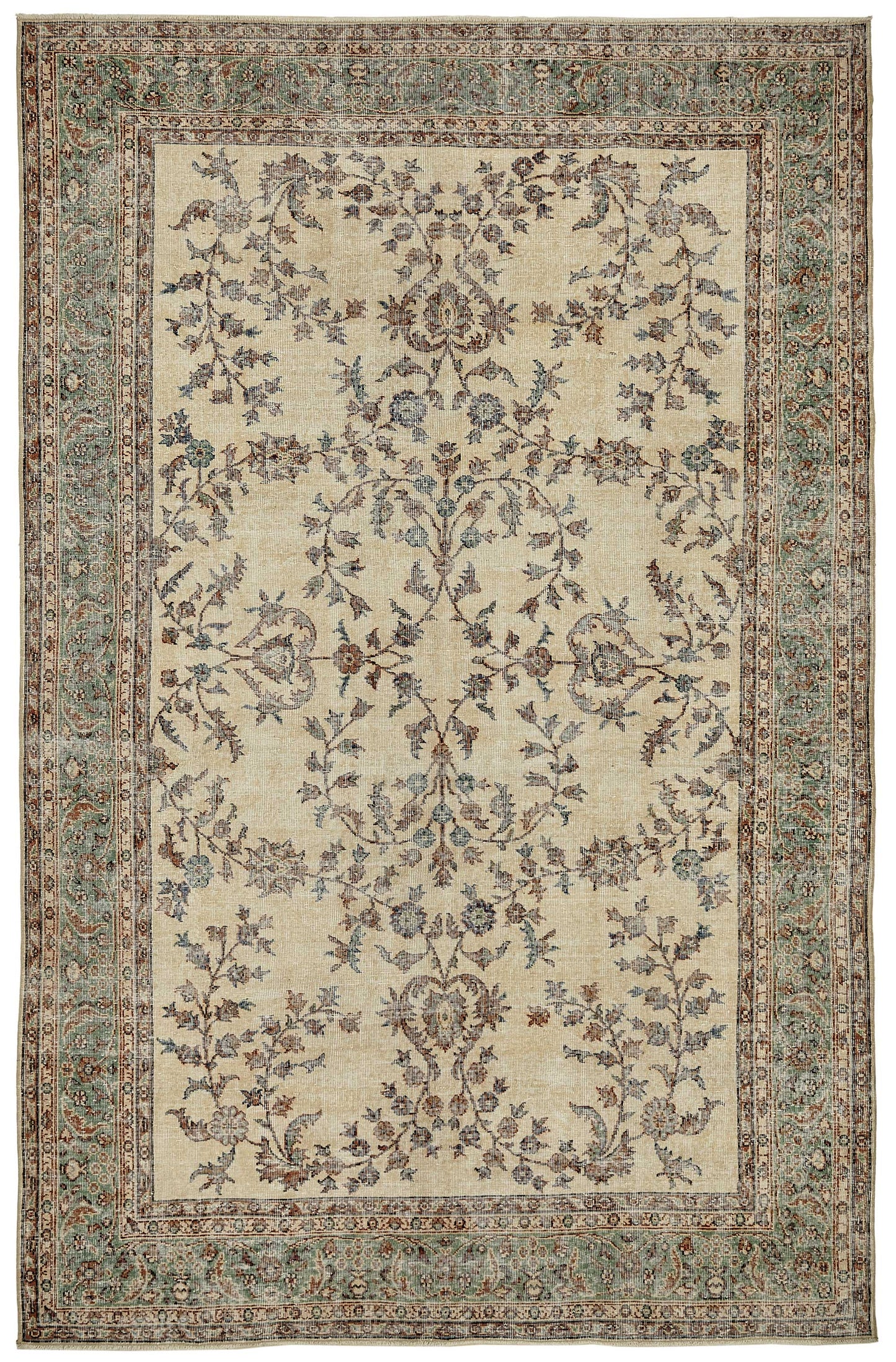 7x11 Hand-Knotted Turkish Vintage Rug - 49653