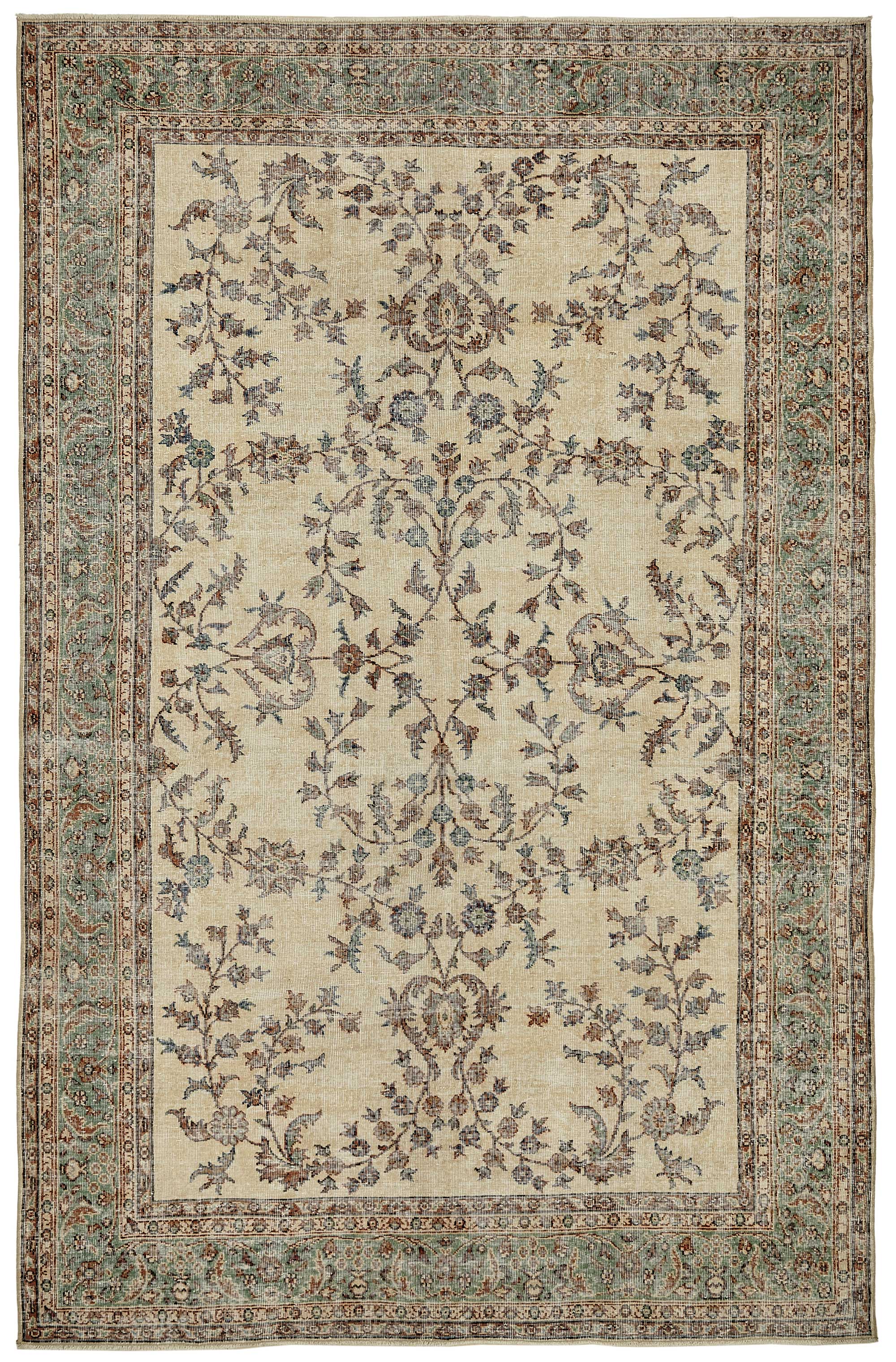 7x11 Hand-Knotted Turkish Vintage Rug - 49653