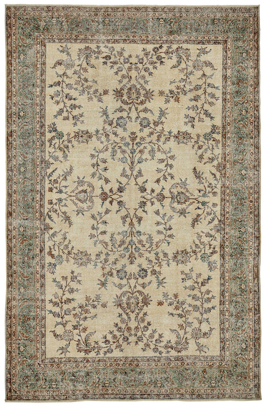 7x11 Hand-Knotted Turkish Vintage Rug - 49653