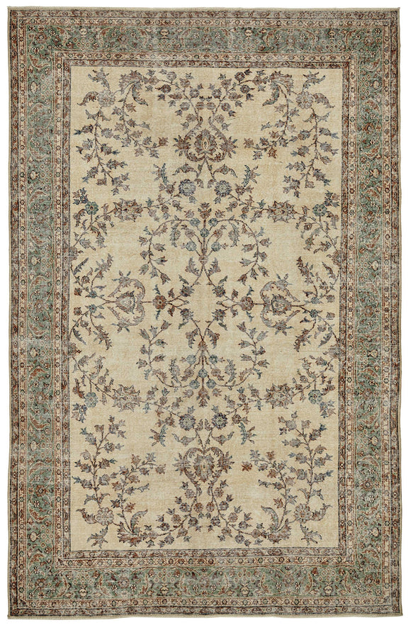 7x11 Hand-Knotted Turkish Vintage Rug - 49653