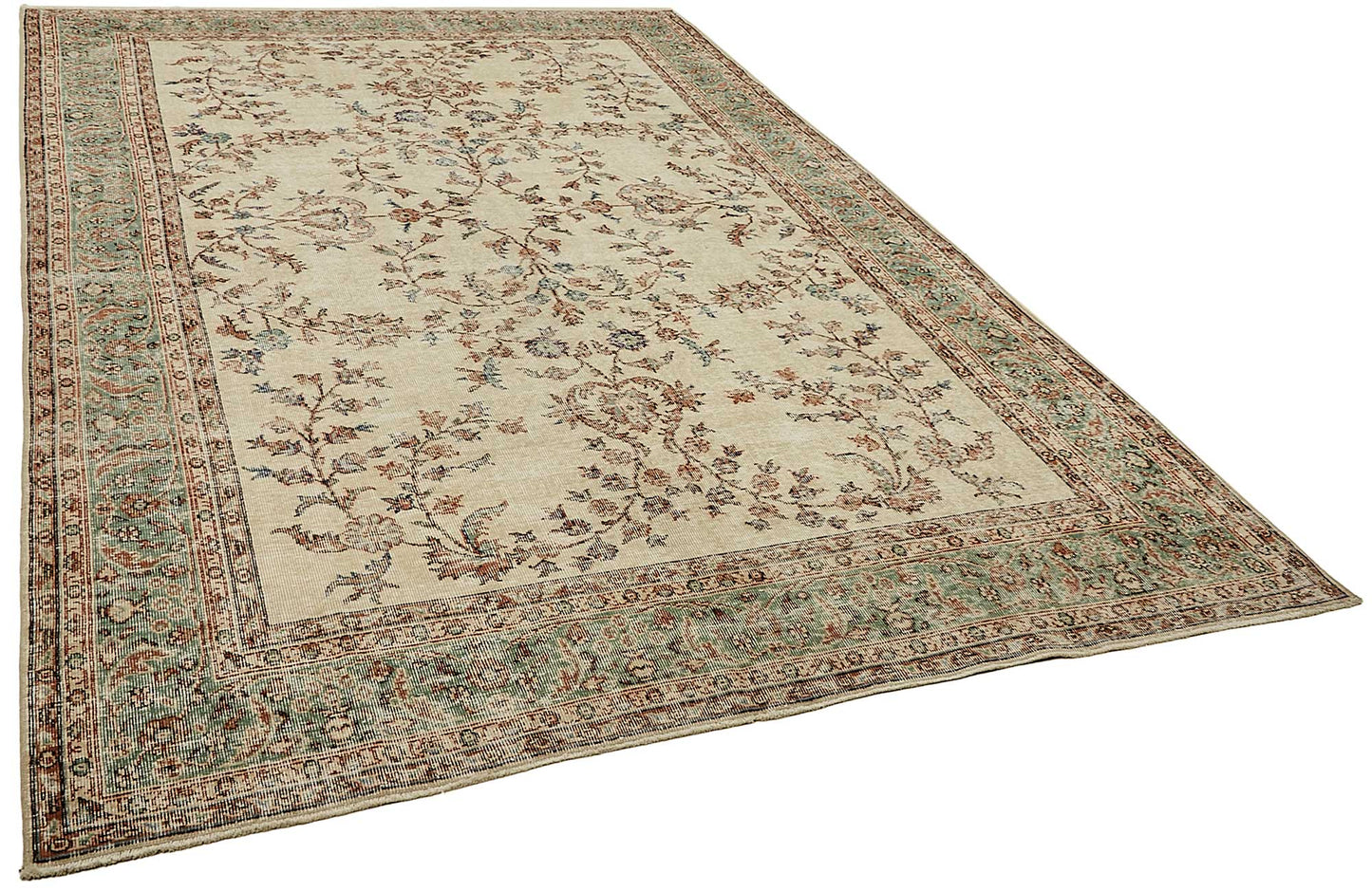 7x11 Hand-Knotted Turkish Vintage Rug - 49653
