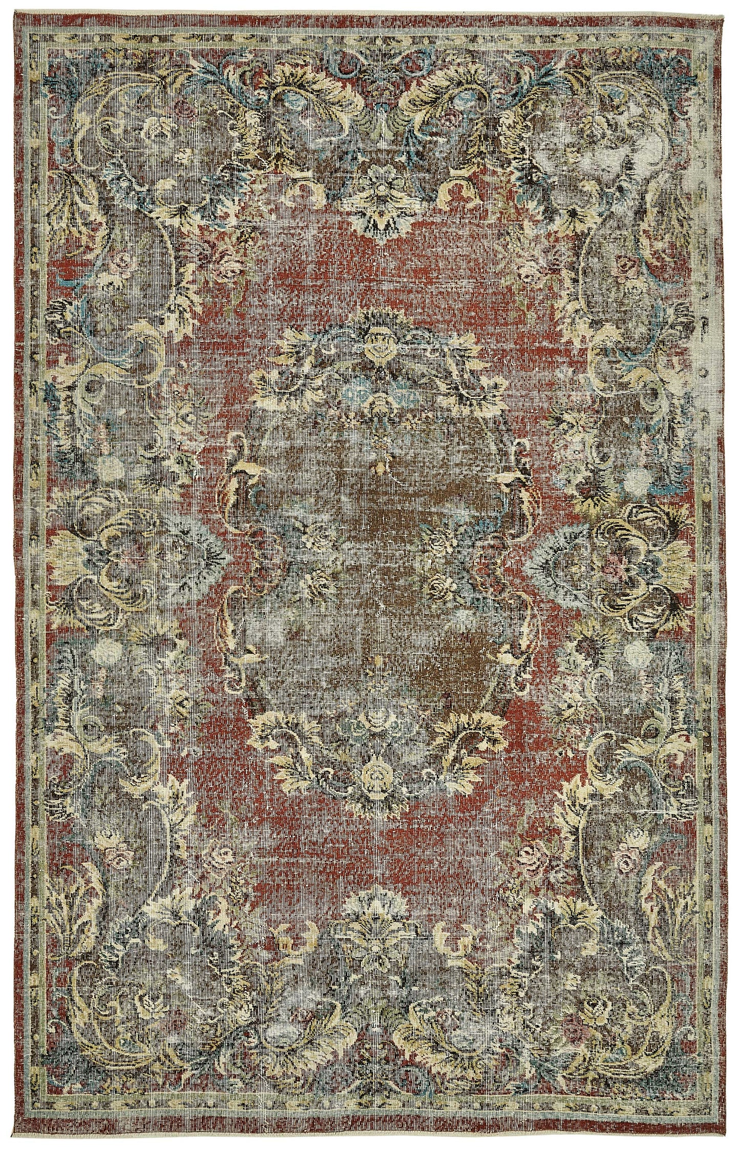 7x11 Hand-Knotted Turkish Vintage Rug - 49654