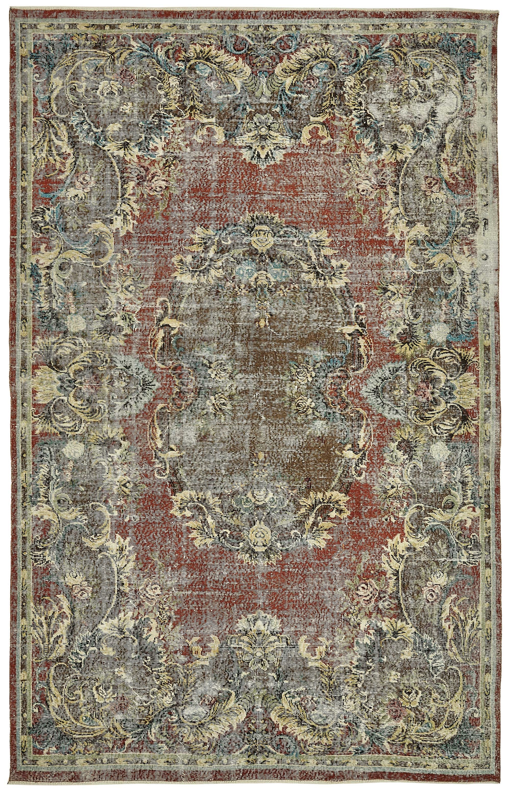 7x11 Hand-Knotted Turkish Vintage Rug - 49654