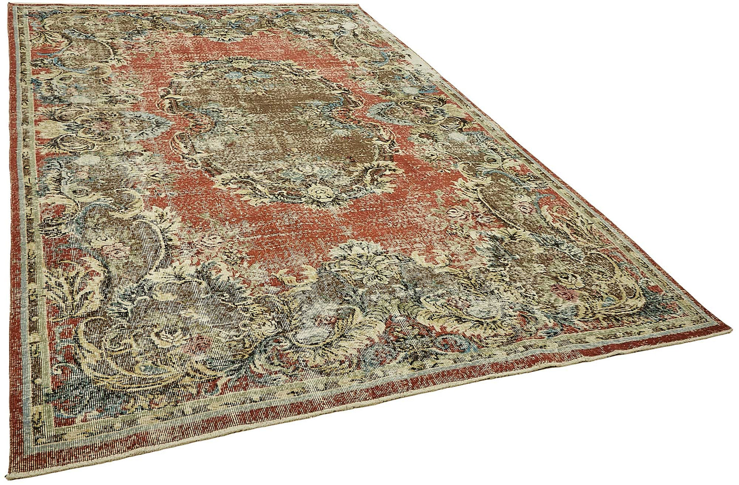 7x11 Hand-Knotted Turkish Vintage Rug - 49654