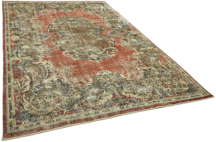 7x11 Hand-Knotted Turkish Vintage Rug - 49654