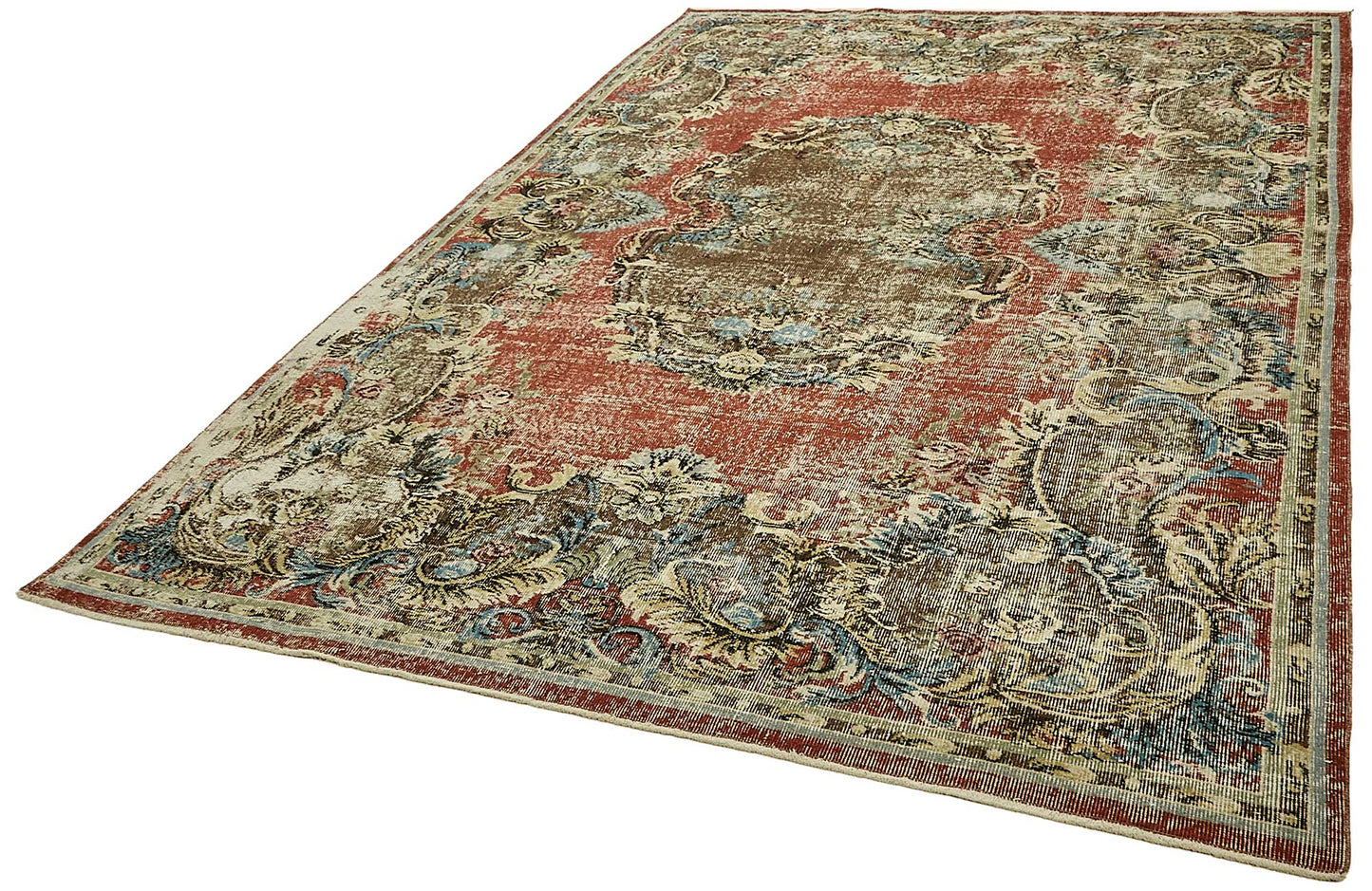 7x11 Hand-Knotted Turkish Vintage Rug - 49654