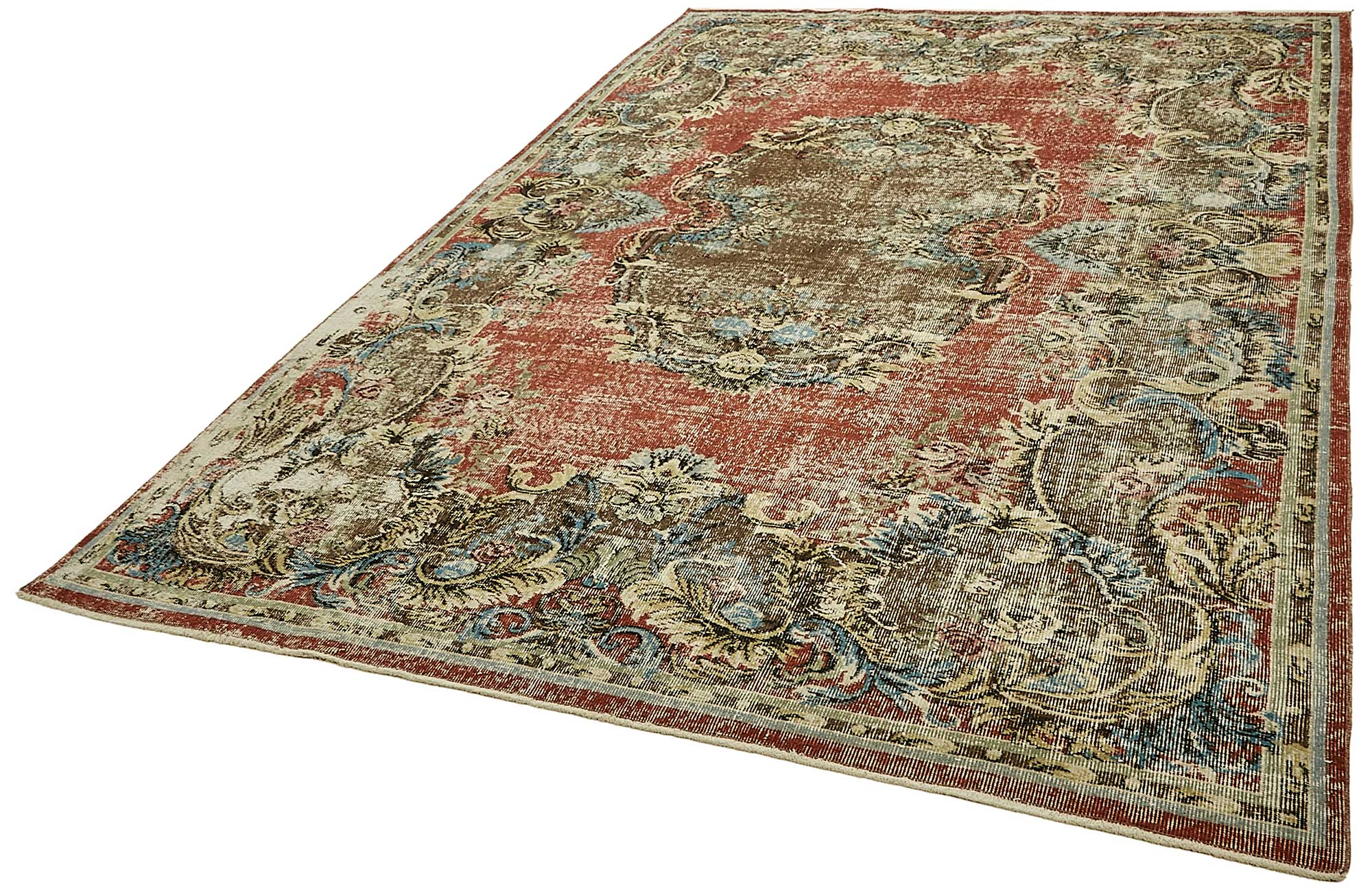 7x11 Hand-Knotted Turkish Vintage Rug - 49654