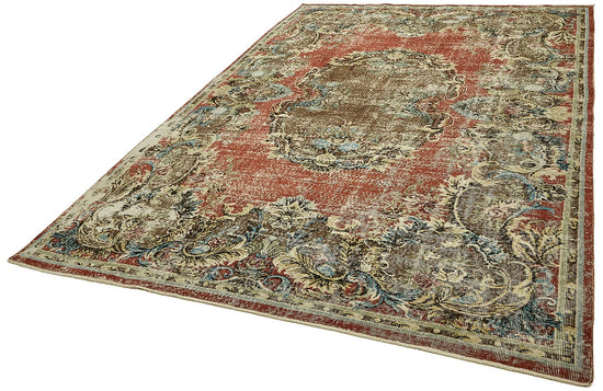 7x11 Hand-Knotted Turkish Vintage Rug - 49654