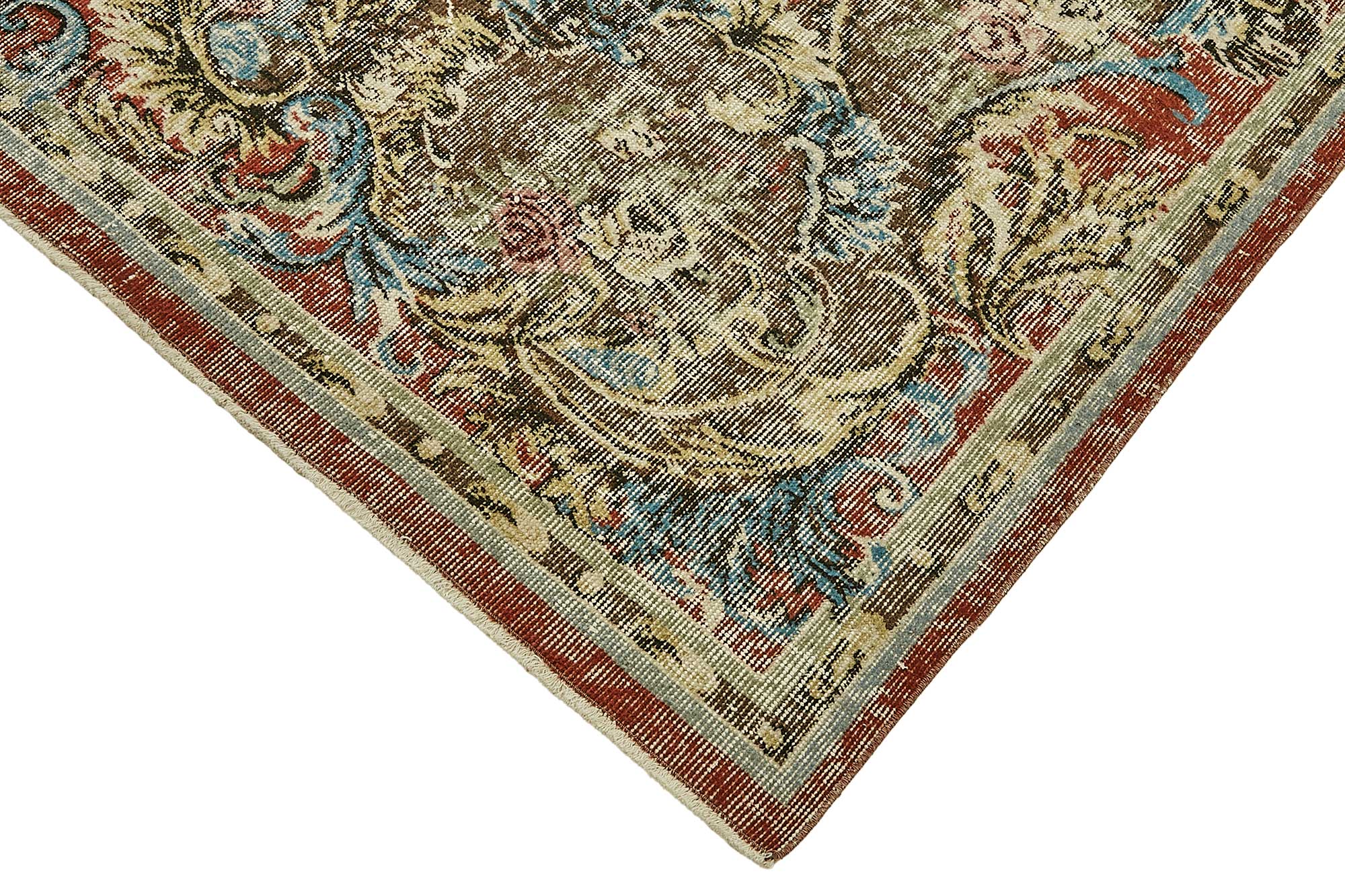 7x11 Hand-Knotted Turkish Vintage Rug - 49654