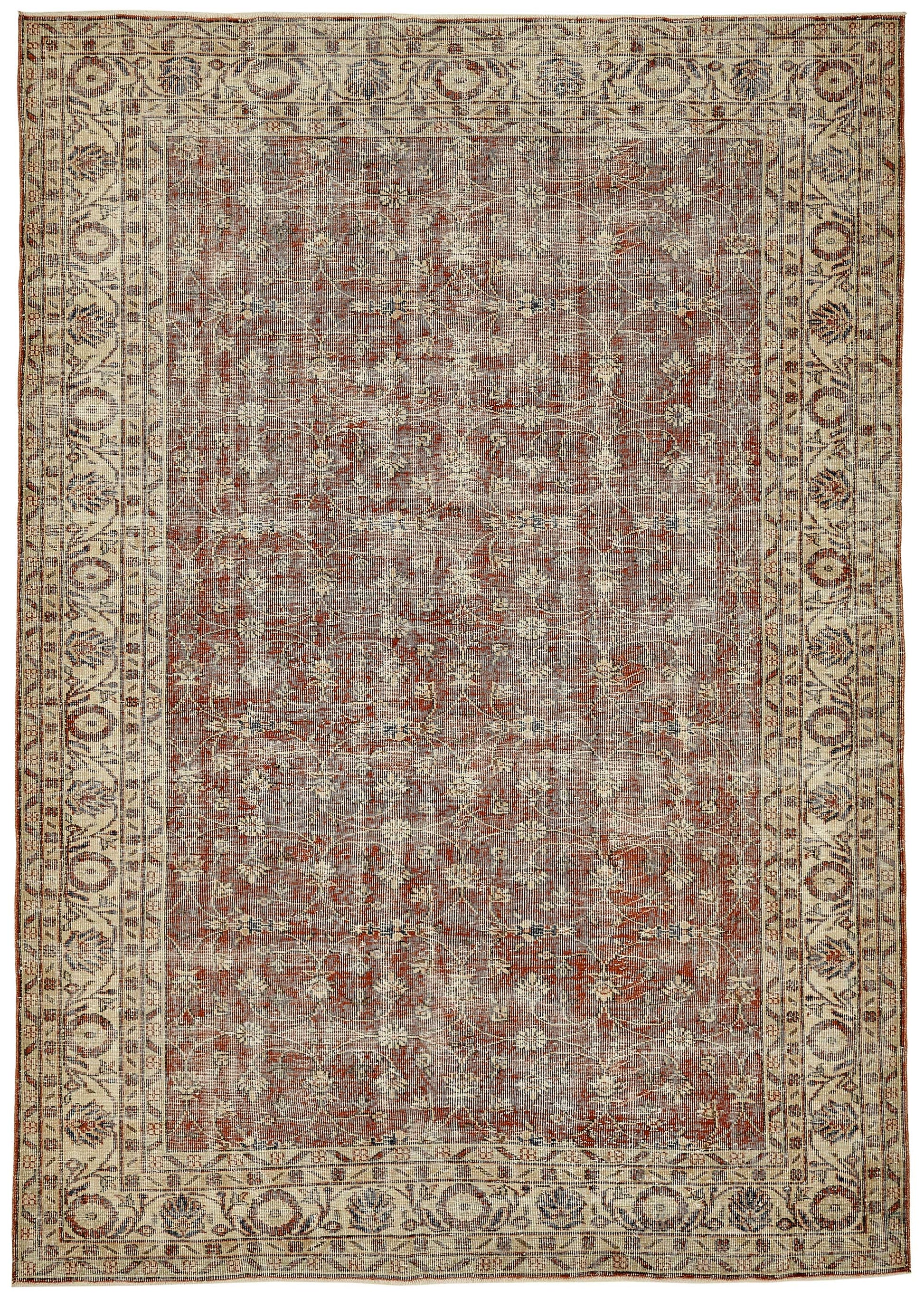 7x10 Hand-Knotted Turkish Vintage Rug - 49658