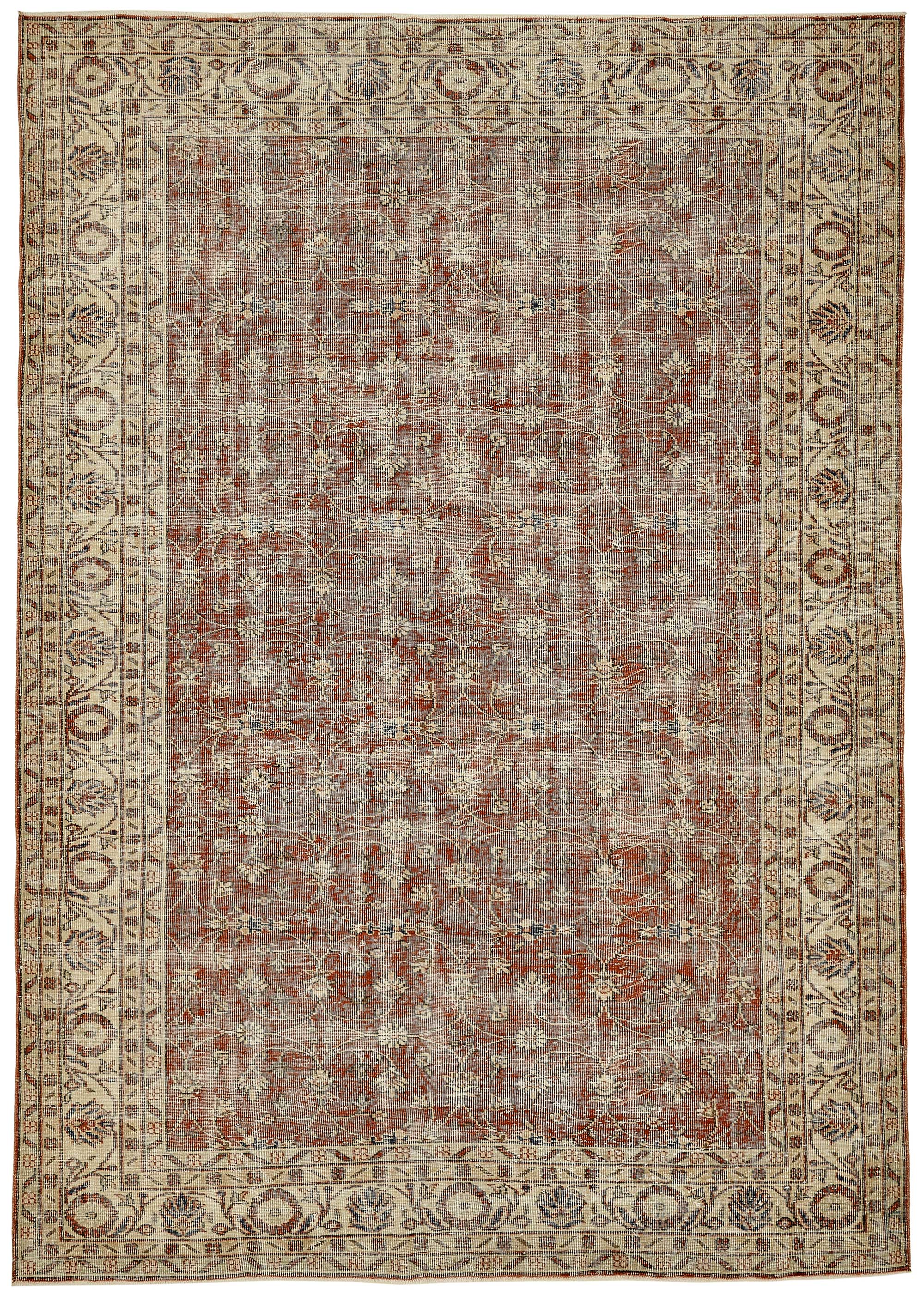 7x10 Hand-Knotted Turkish Vintage Rug - 49658