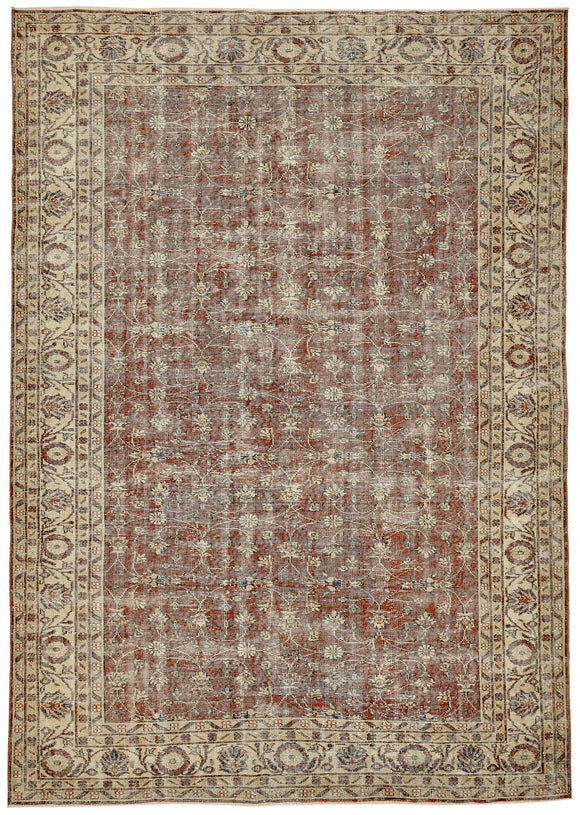7x10 Hand-Knotted Turkish Vintage Rug - 49658