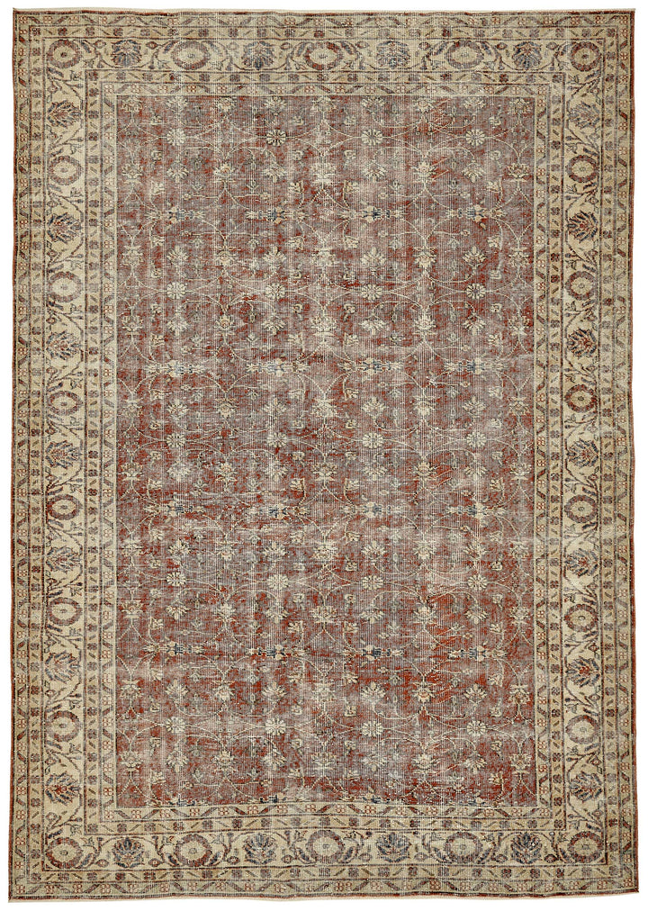 7x10 Hand-Knotted Turkish Vintage Rug - 49658