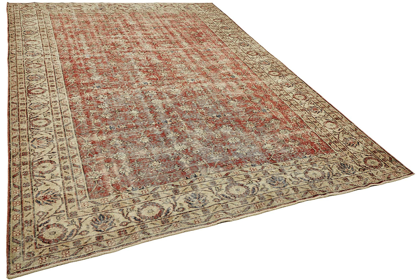 7x10 Hand-Knotted Turkish Vintage Rug - 49658