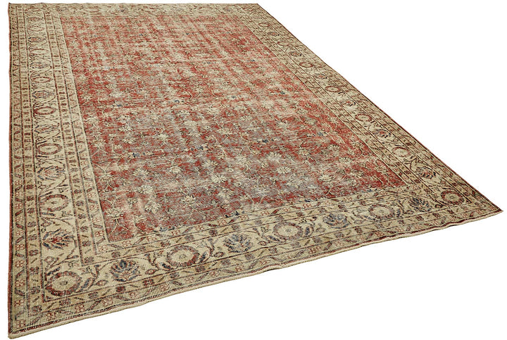 7x10 Hand-Knotted Turkish Vintage Rug - 49658
