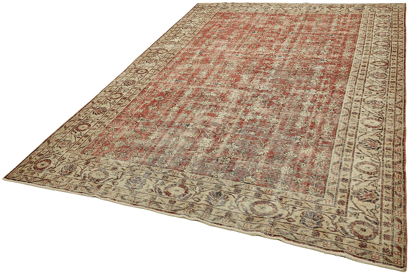7x10 Hand-Knotted Turkish Vintage Rug - 49658