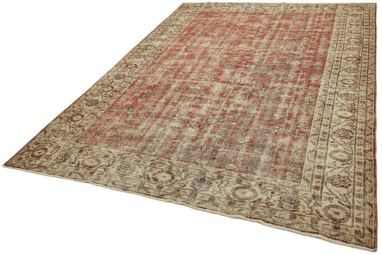 7x10 Hand-Knotted Turkish Vintage Rug - 49658