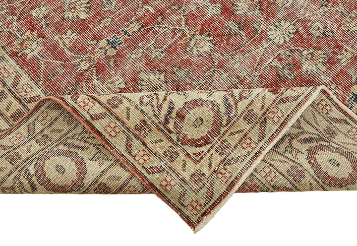 7x10 Hand-Knotted Turkish Vintage Rug - 49658