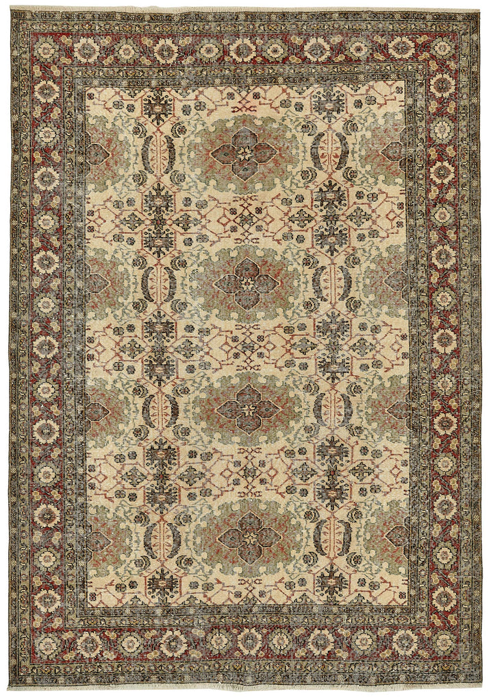 7x10 Hand-Knotted Turkish Vintage Rug - 49659