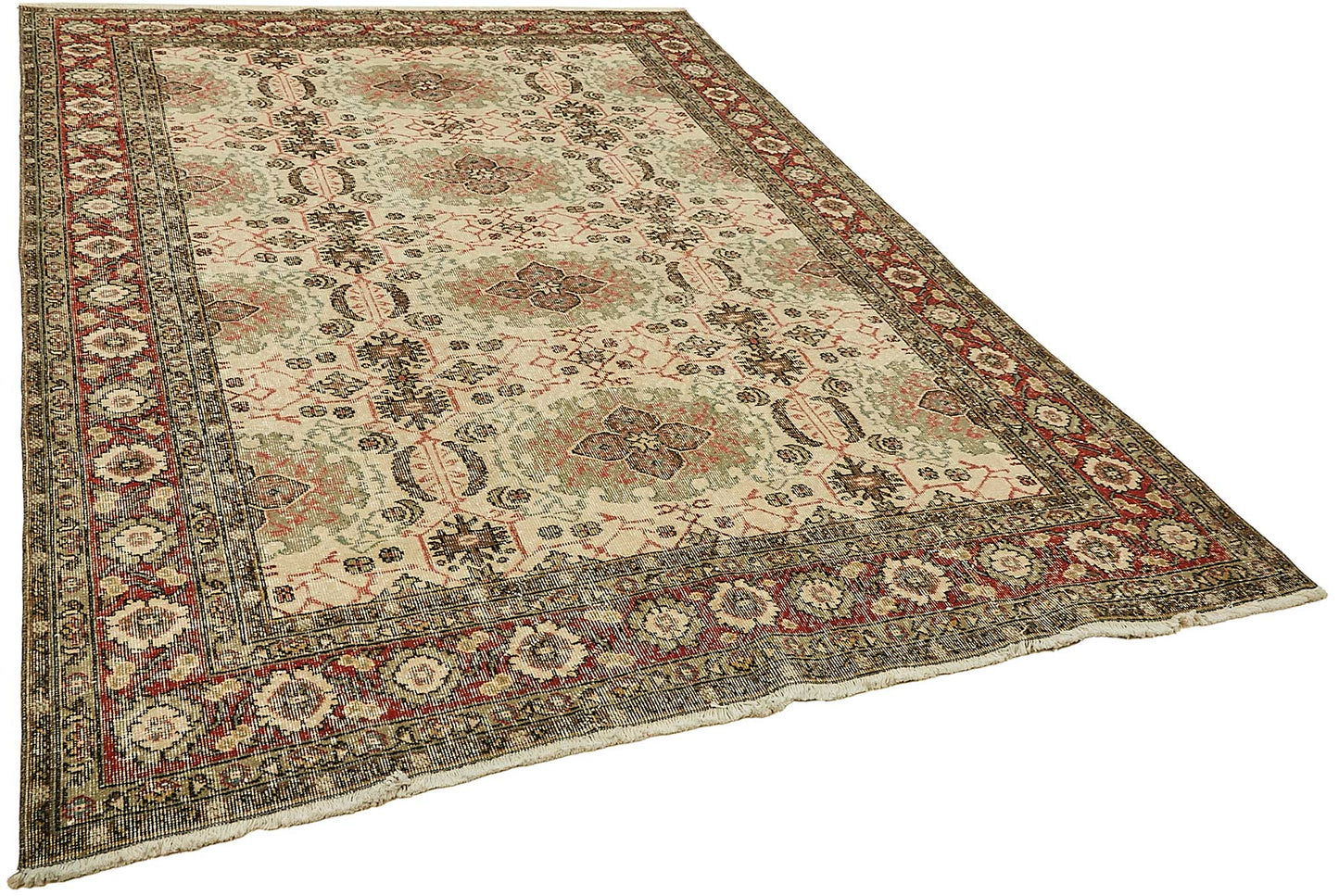 7x10 Hand-Knotted Turkish Vintage Rug - 49659