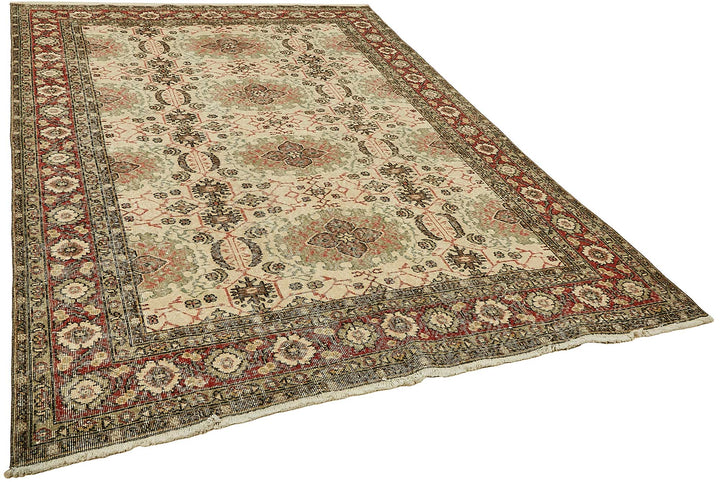 7x10 Hand-Knotted Turkish Vintage Rug - 49659