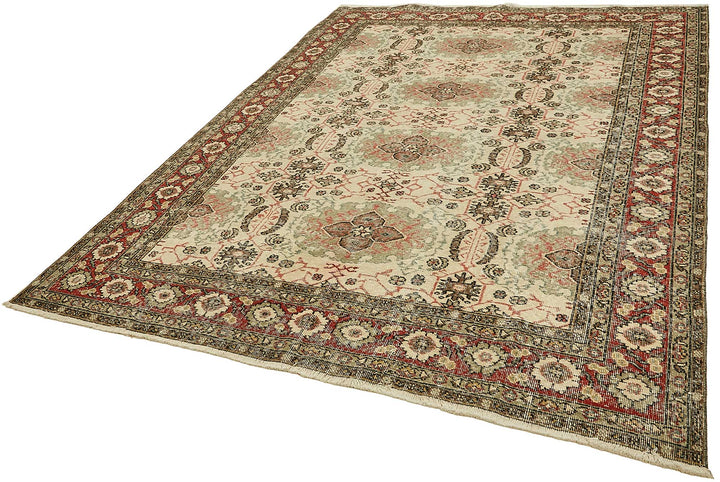 7x10 Hand-Knotted Turkish Vintage Rug - 49659