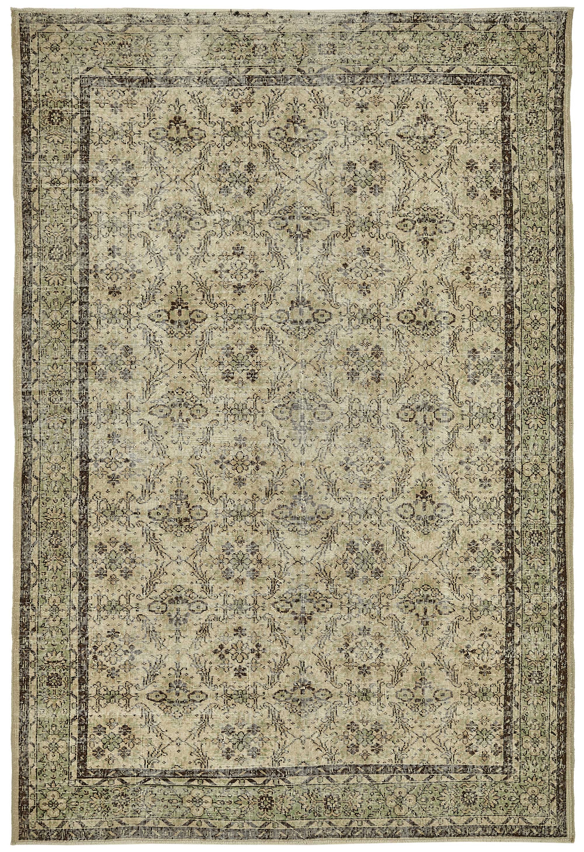 7x10 Hand-Knotted Turkish Vintage Rug - 49660