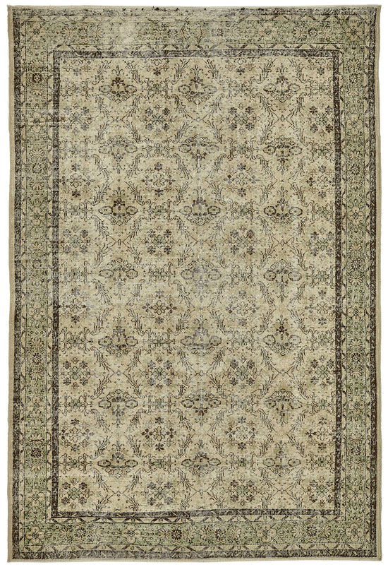 7x10 Hand-Knotted Turkish Vintage Rug - 49660
