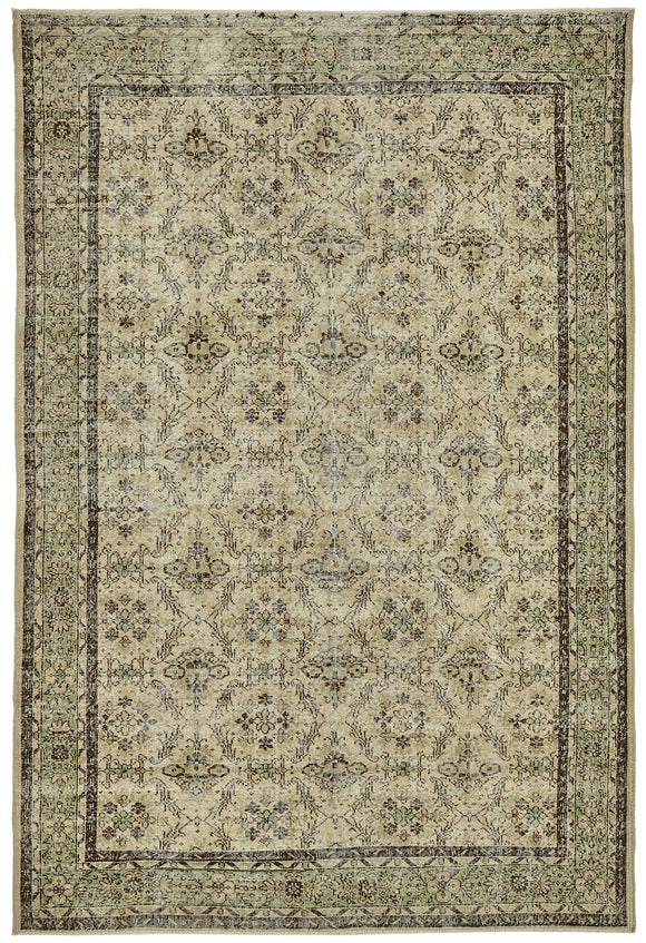 7x10 Hand-Knotted Turkish Vintage Rug - 49660