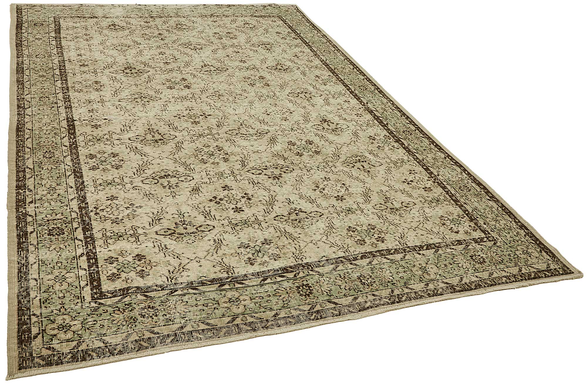 7x10 Hand-Knotted Turkish Vintage Rug - 49660