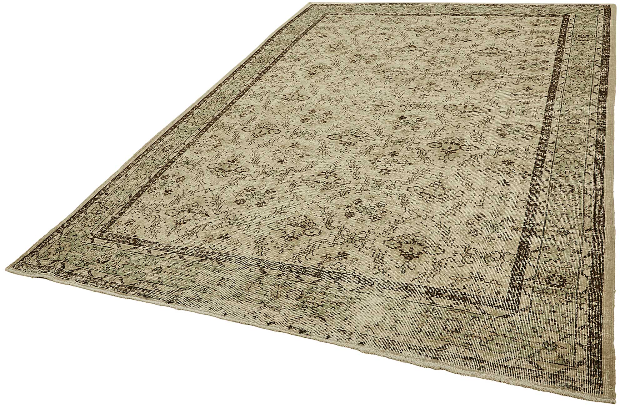 7x10 Hand-Knotted Turkish Vintage Rug - 49660