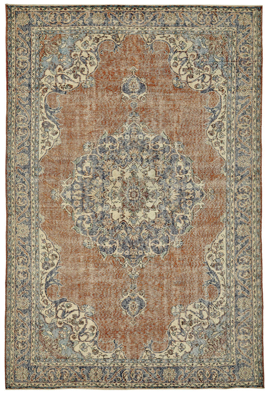 7x10 Hand-Knotted Turkish Vintage Rug - 49661