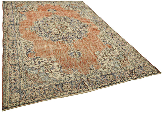 7x10 Hand-Knotted Turkish Vintage Rug - 49661
